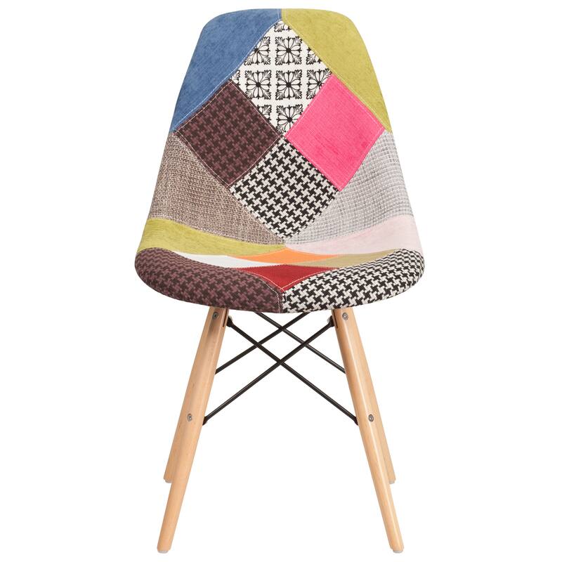 Fabric Chair with Wooden Legs - 18.25"W x 22.5"D x 32"H