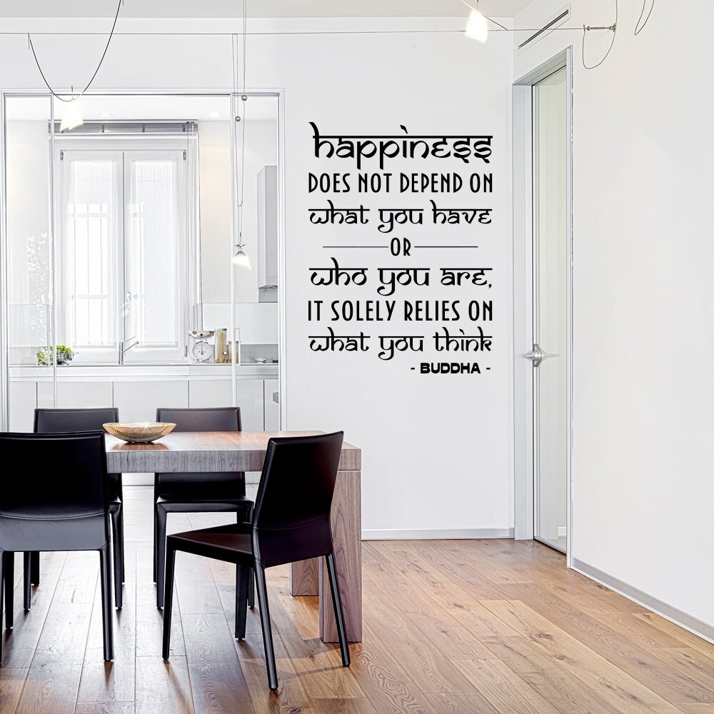 Wall Decals Quotes Happiness Vinyl Sticker Decals-image