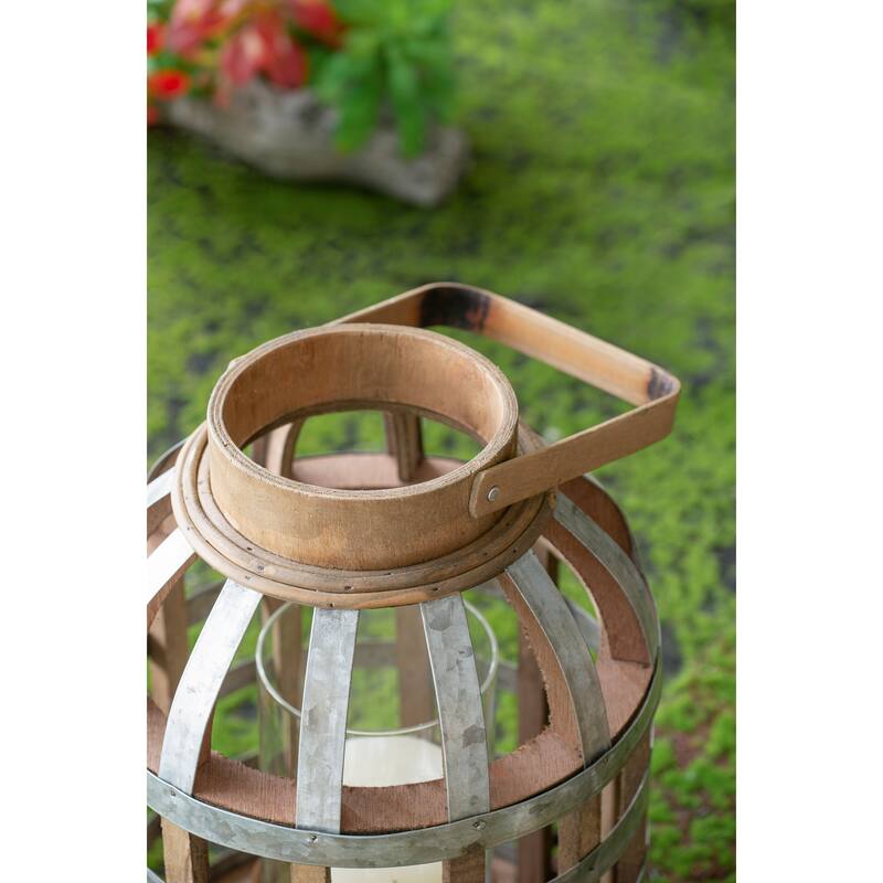 Decorative Lantern with Handle, Wooden Lantern for Indoor Outdoor, Home Garden Wedding