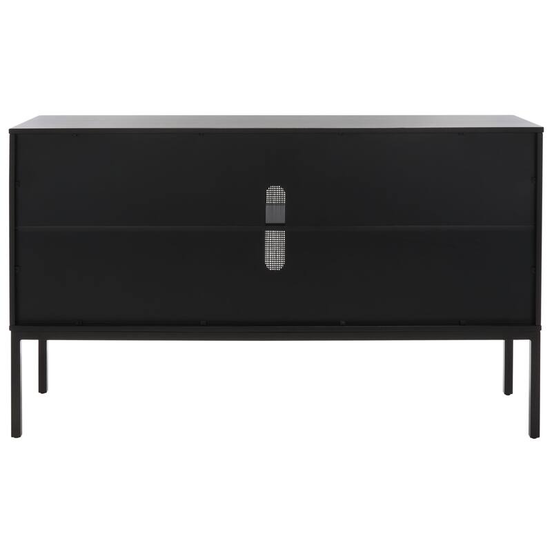 SAFAVIEH Tabetha 2-Shelf Rattan Sideboard - 54 In. W x 15 In. D x 33 In. H - 54Wx15Dx33H - Black