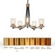 preview thumbnail 7 of 6, Modern Glam 5-Light Black Gold Chandelier Dining Room Chandelier with Cylinder Glass - 25 " D