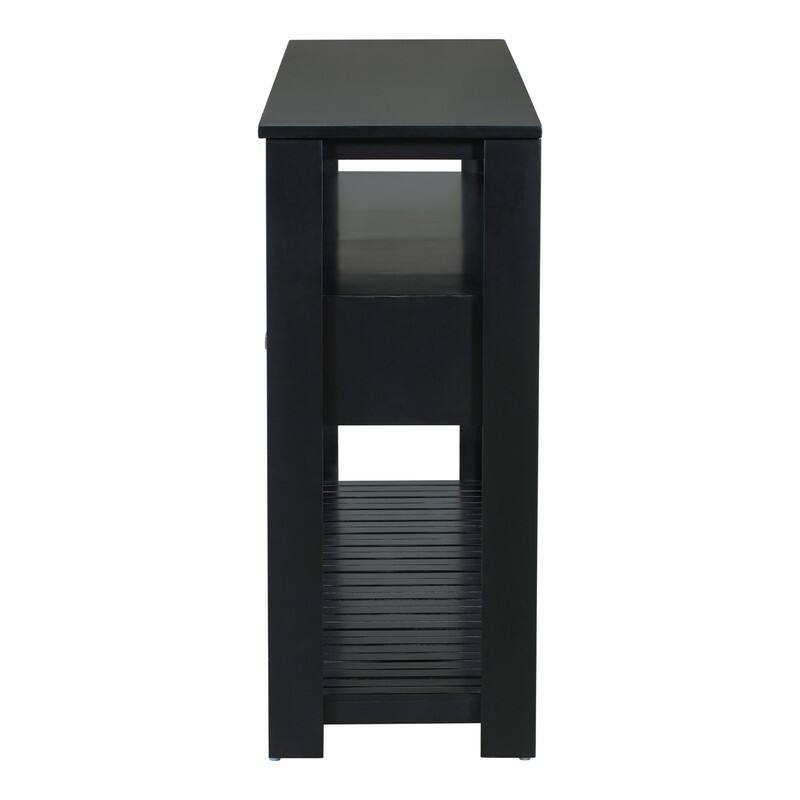 Long Entryway Console Sofa Table with Drawers, Farmhouse Wood Sofa Tables Console Table with 4 Drawers and 2 Shelves