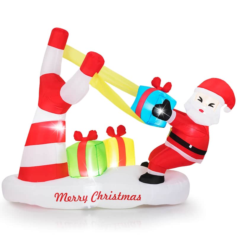 7 FT Christmas Inflatable Santa Outdoor Decoration Blow up Yard Décor - Multi