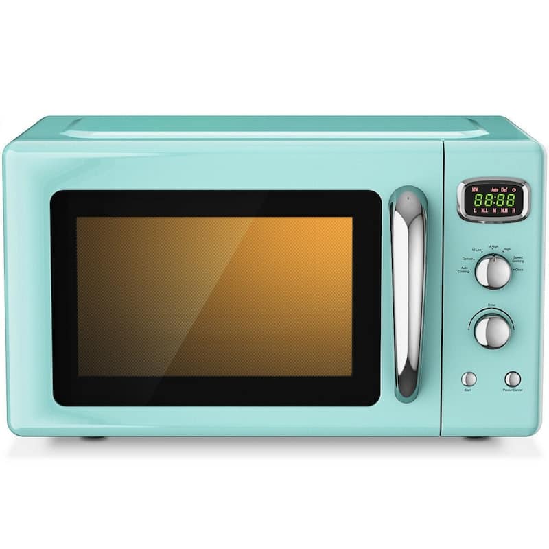 0.9 Cu Ft Microwave Oven with 360 Degree Rotating Glass Turntable and 5 Cooking Modes Child Safety Lock - 19.5" x 14" x 11"