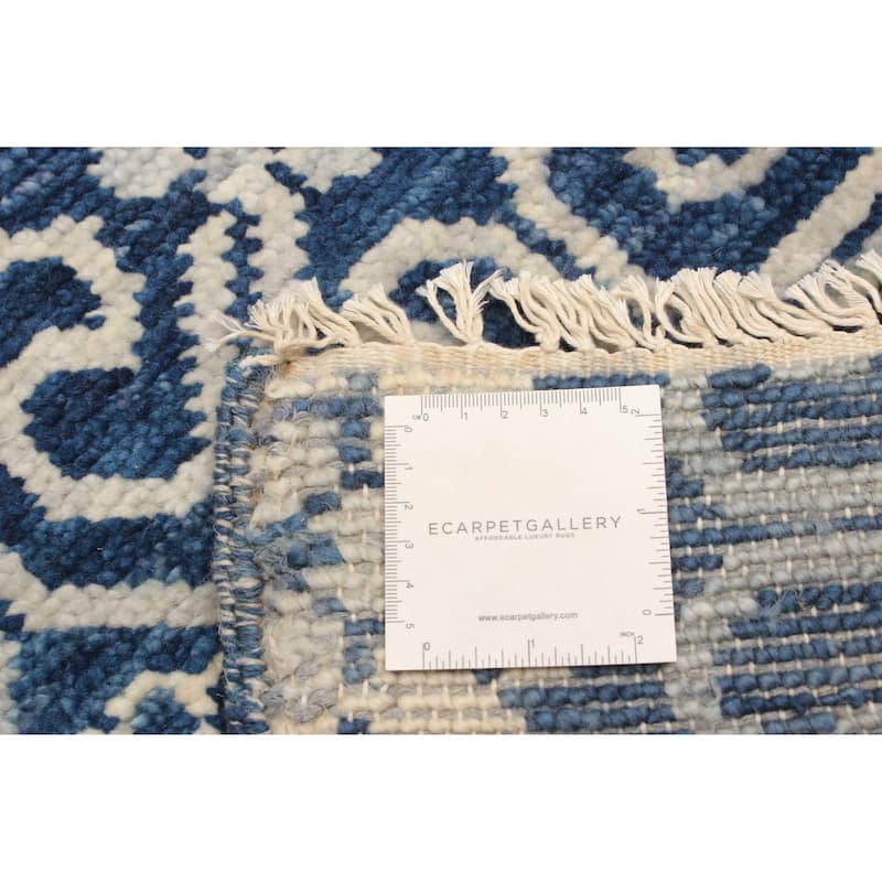 ECARPETGALLERY Hand-knotted Mystique Dark Blue Wool Rug - 2'4 x 6'2