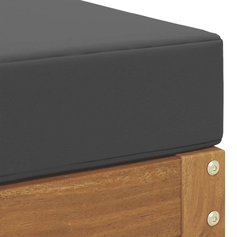 vidaXL Stool Bench Natural and Anthracite 16.93 x 16.93 x 14.57 in