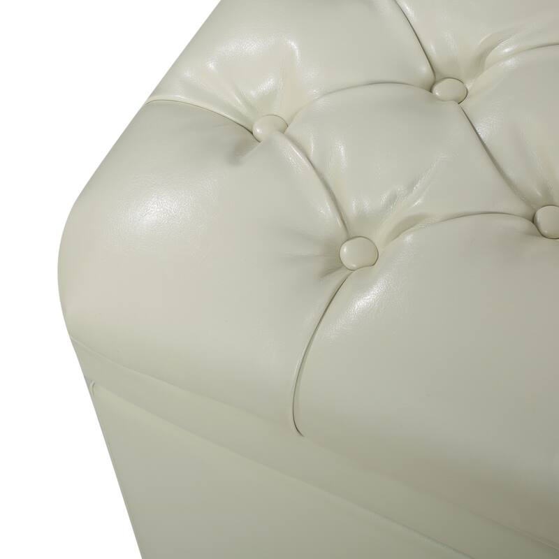 Hastings Tufted Faux Leather Storage Ottoman by Christopher Knight Home