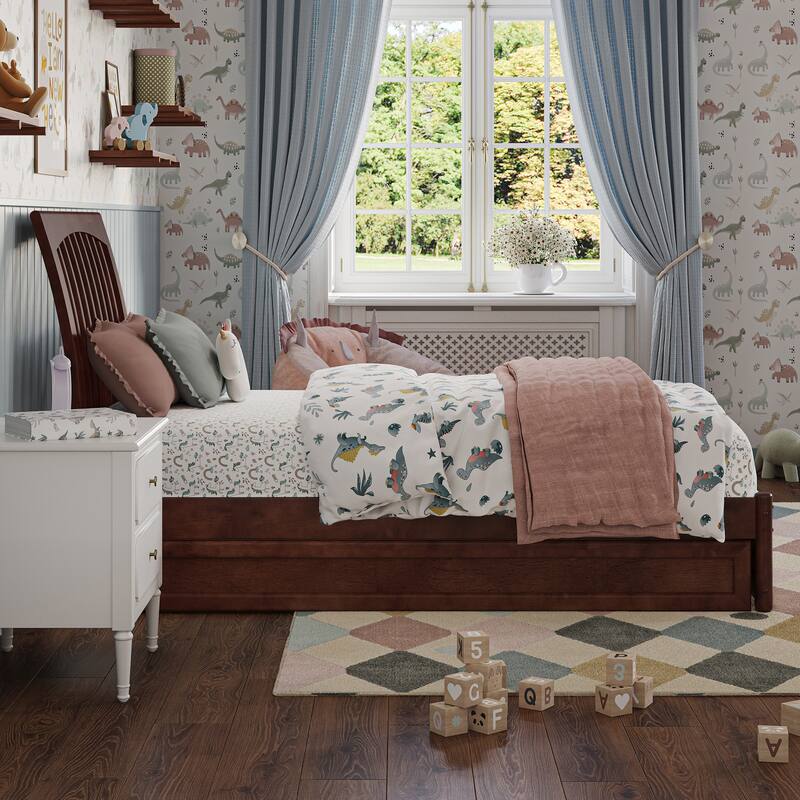 Roslyn Platform Bed with Panel Footboard and Twin Trundle