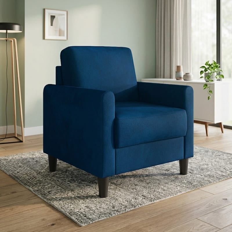 Clayfell Goliad Velvet Armchair with Pocket Spring, Soft Cushions, Clean Lines Design
