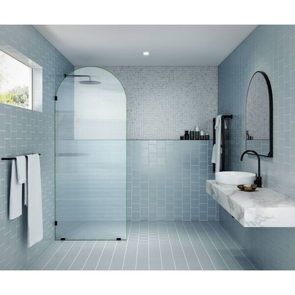 slide 2 of 11, Glass Warehouse ARC-FL-34 Maven 86-3/4" High x 34" Wide Shower Screen Oil Rubbed Bronze