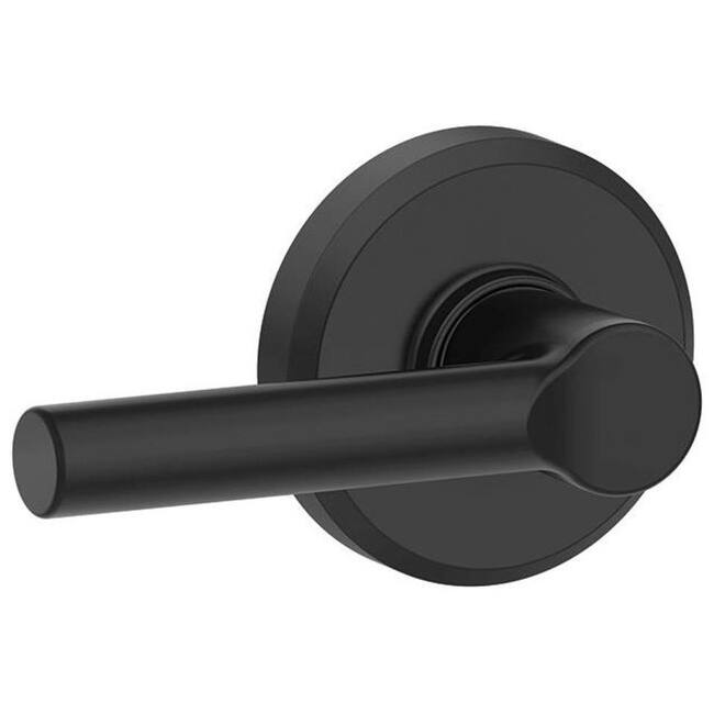 Schlage Broadway Passage Door Lever Set with Decorative Greyson Trim - Matte Black