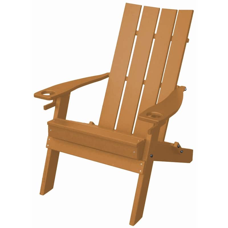 Poly Hampton Folding Adirondack Chair with 2 Cupholders