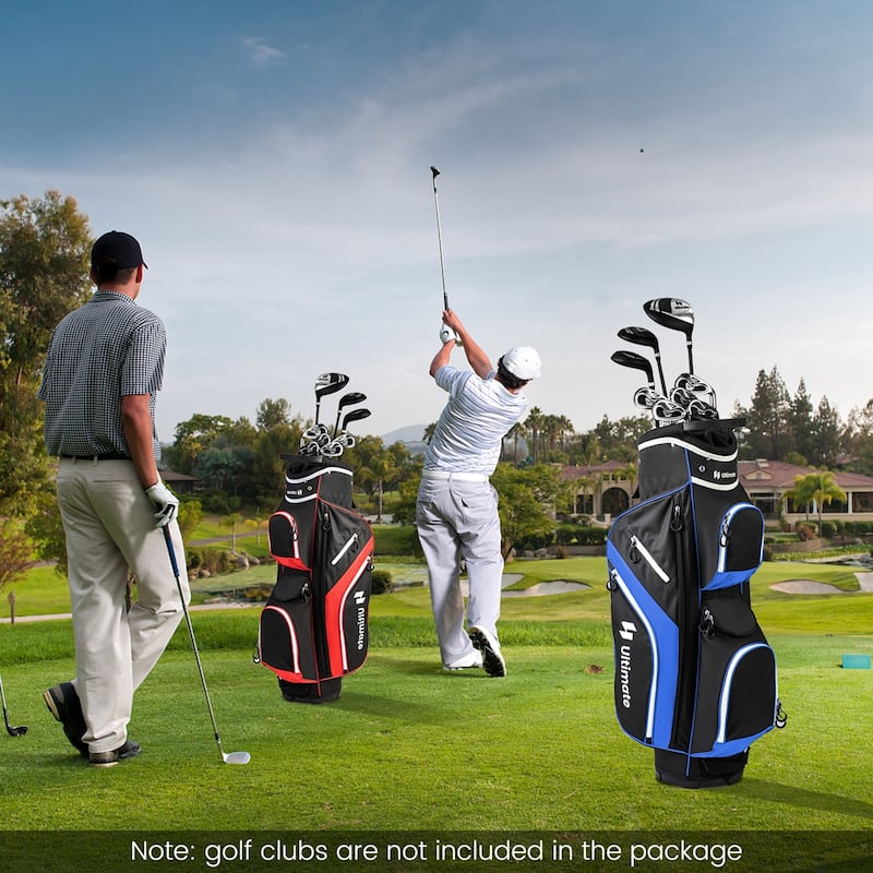 Lightweight Golf Cart Bag w/ Top Dividers Pockets & Cooler Bag