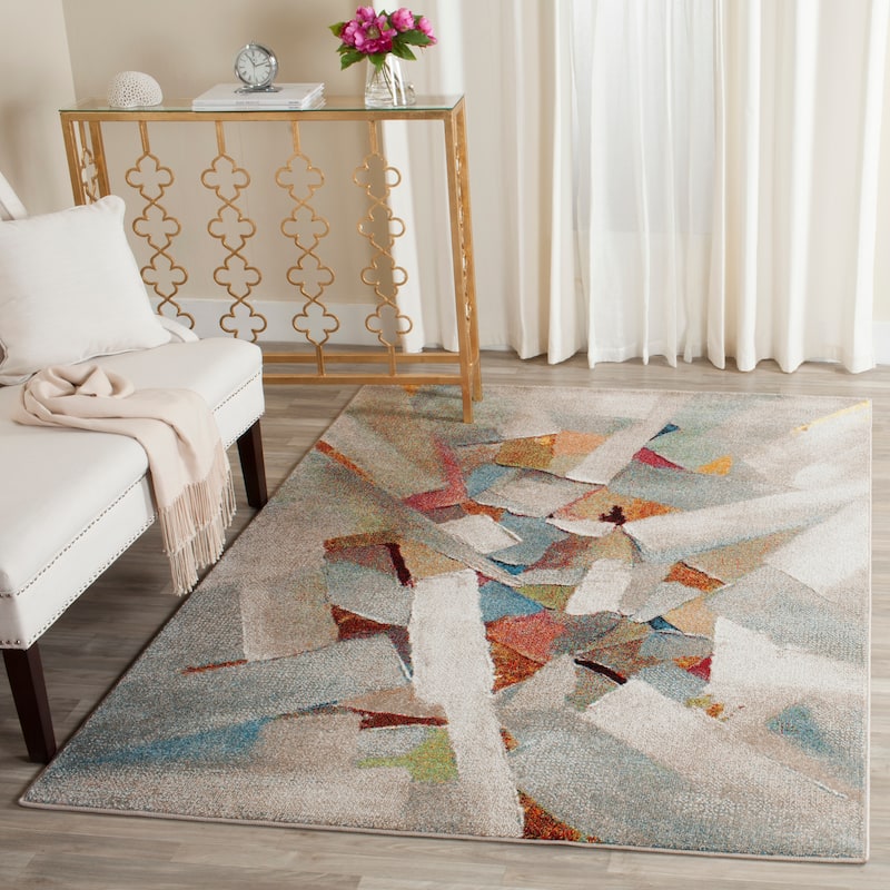SAFAVIEH Porcello Gennady Mid-Century Modern Abstract Rug - 10'6" x 14' - Grey/Multi - Rectangle