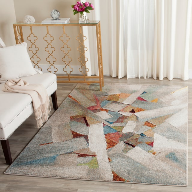 SAFAVIEH Porcello Gennady Mid-Century Modern Abstract Rug - 5'3" x 7'6" - Grey/Multi