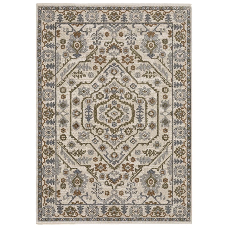 Style Haven Henretta Global Layered Medallions Fringe Edge Area Rug-