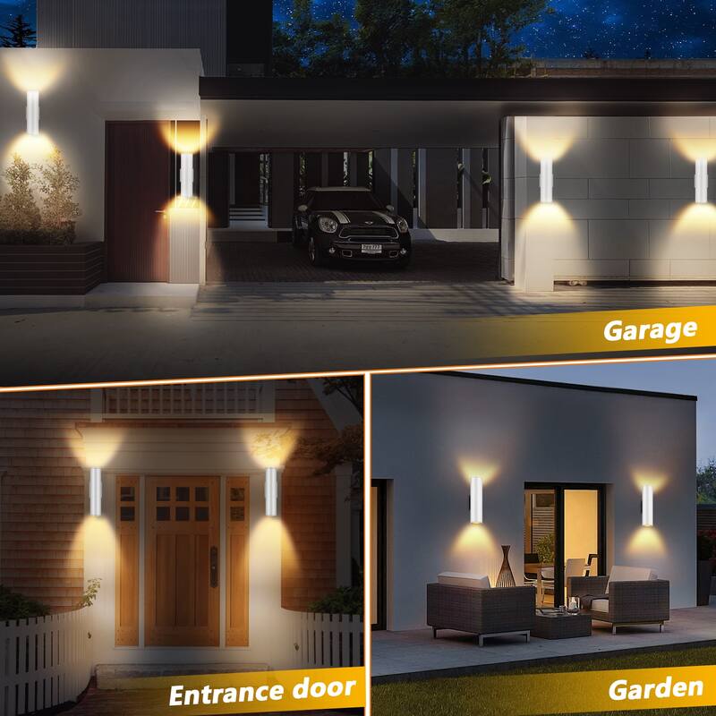 Up Down Outdoor Wall Light, IP65 Waterproof Alumnium Integrated Cylinder LED