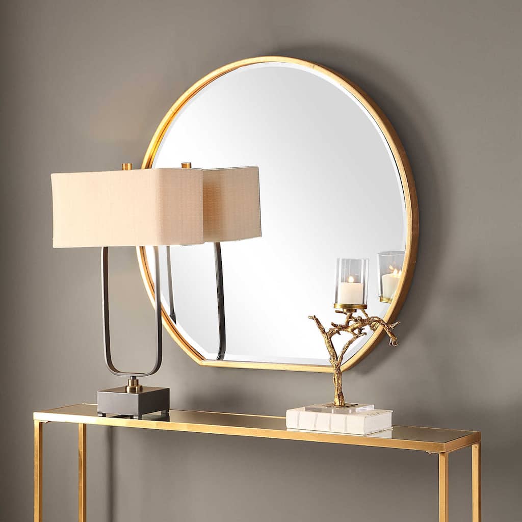 Uttermost Cabell 40" X 42" Round Contemporary Gold Vanity Bathroom