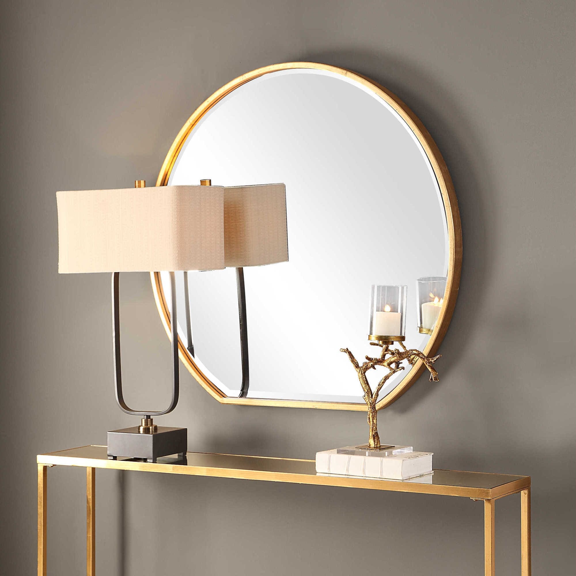 Uttermost Cabell 40" X 42" Round Contemporary Gold Vanity Bathroom