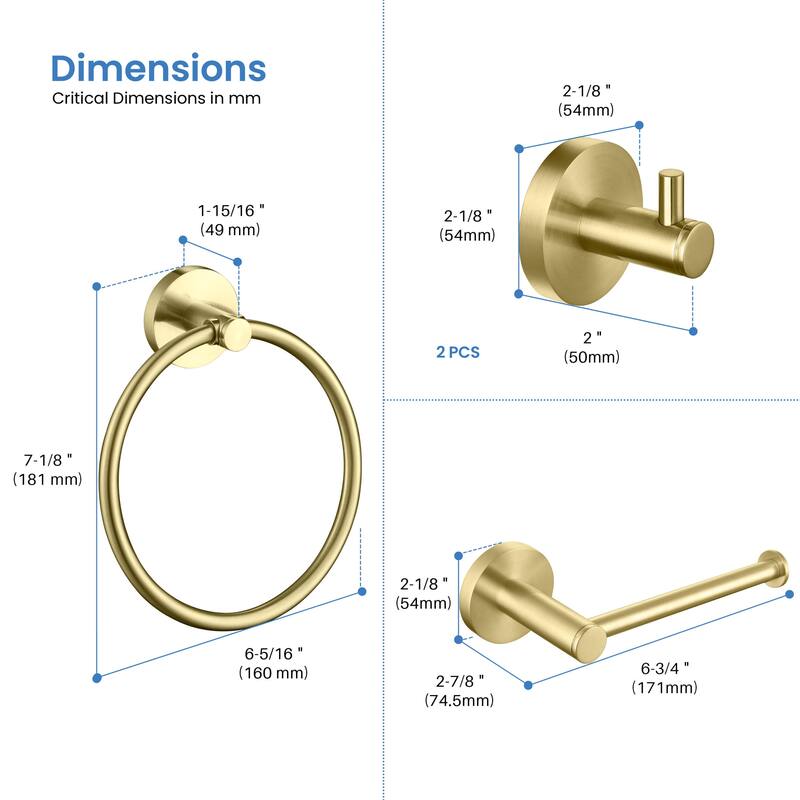 Circular 4-Piece Bathroom Hardware Set