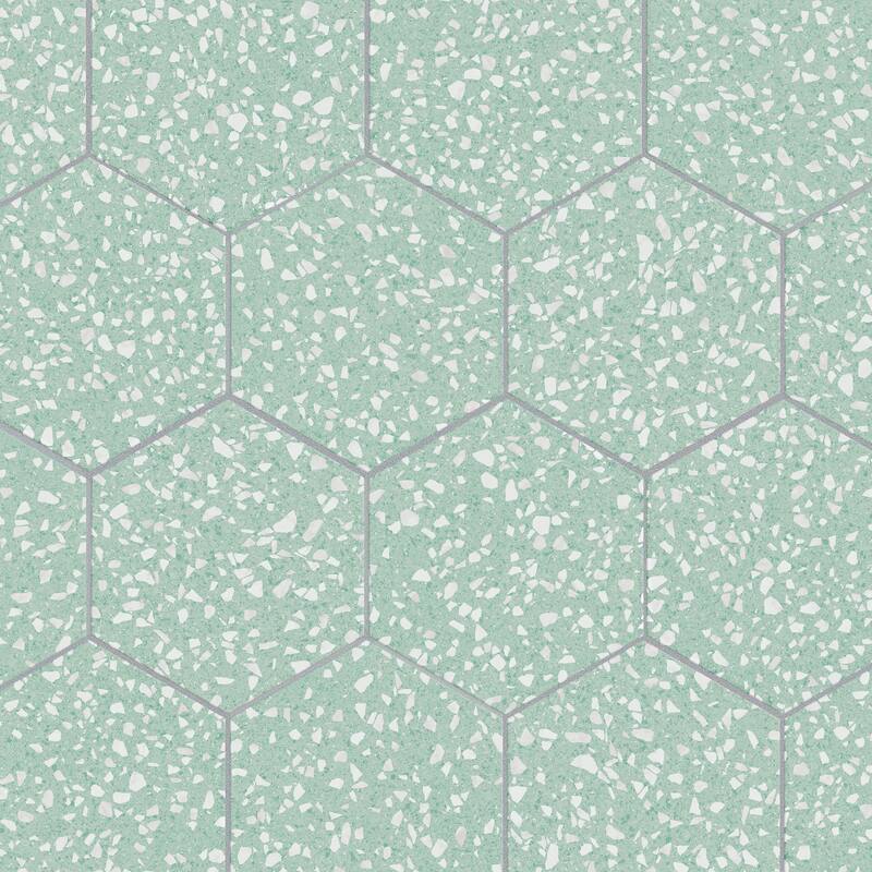 Merola Tile Venice Hex Mint 8-5/8" x 9-7/8" Porcelain Floor and Wall Tile - Case (25 Tiles)