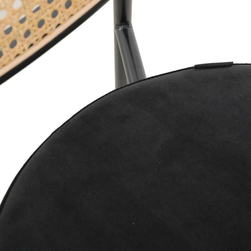 LeisureMod Euston Modern Wicker Bar Stool with Powder Coated Steel Frame - 42"