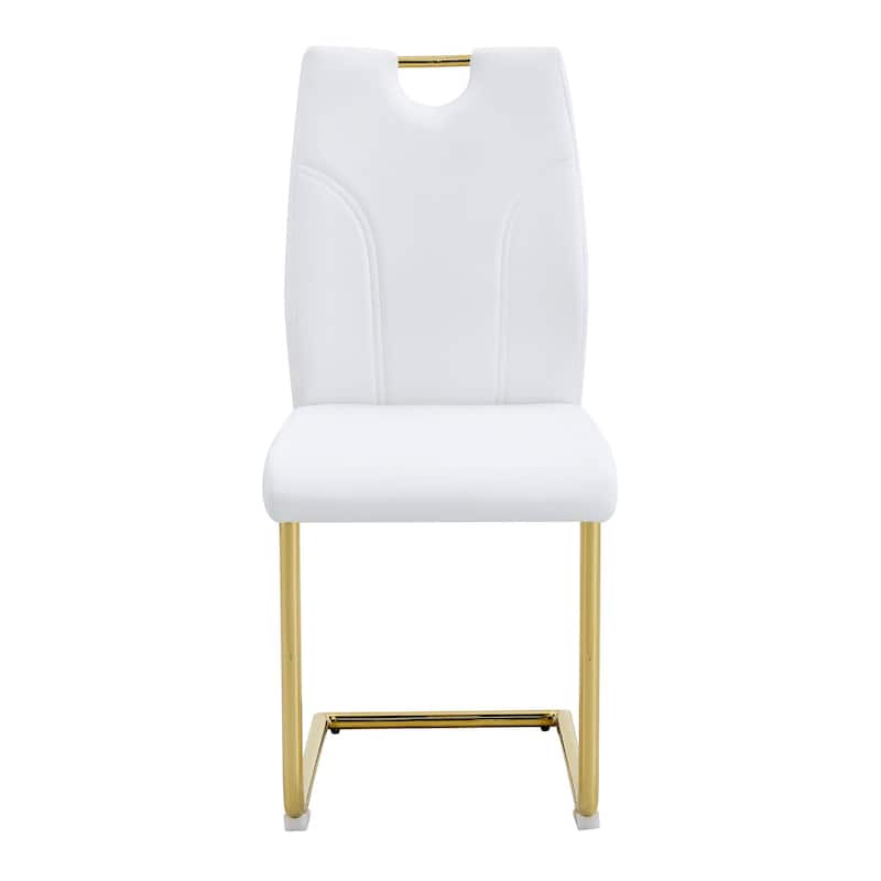 6-Piece, Modern Upholstered Dining Chair Set with Gold Metal Legs and High-Density Sponge Cushions, for Restaurants