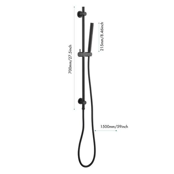 Wall Mount Handheld Shower with Slide Bar and 59Inch Hose Matte Black Stainless Steel Shower