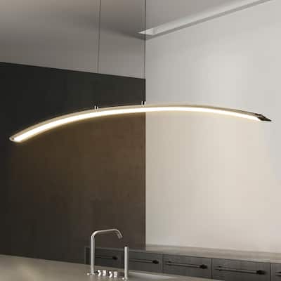 Nathaniel 41.5" Dimmable Adjustable Integrated LED Metal Linear Pendant, by JONATHAN Y