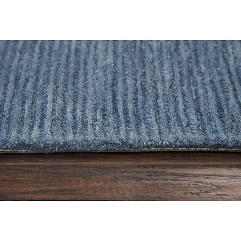 Alora Decor Emerson Blue Solid Hand-tufted Wool Rug