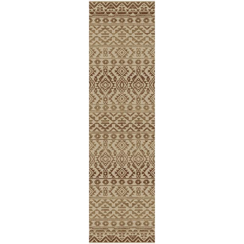 Hearthside Meridian Ivory Lodge Area Rug - 2'3"x7'7"