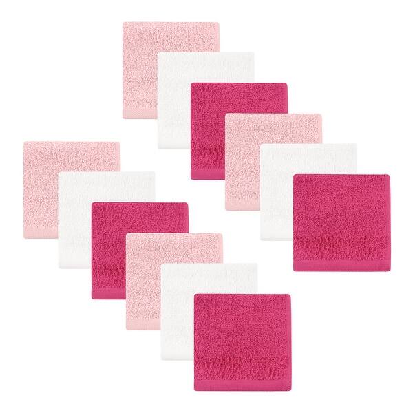 slide 1 of 1, Hudson Baby Infant Girl Cotton Bundle Washcloths, Basic Pink 12-Pack, 10X10 In - Basic Pink 12-Pack - 10x10 inches