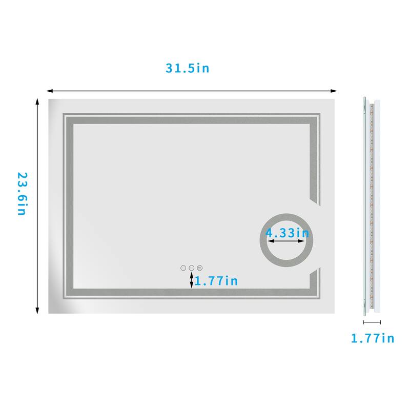 LED Backlit Dual Light Bathroom Mirror Makeup Anti-Fog with Magnifier