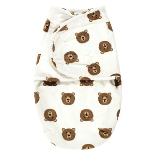 Hudson Baby Infant Boy Plush Faux Fur Swaddle Wrap, Brown Bear, 0-3 Months - Brown Bear - 0-3 Months