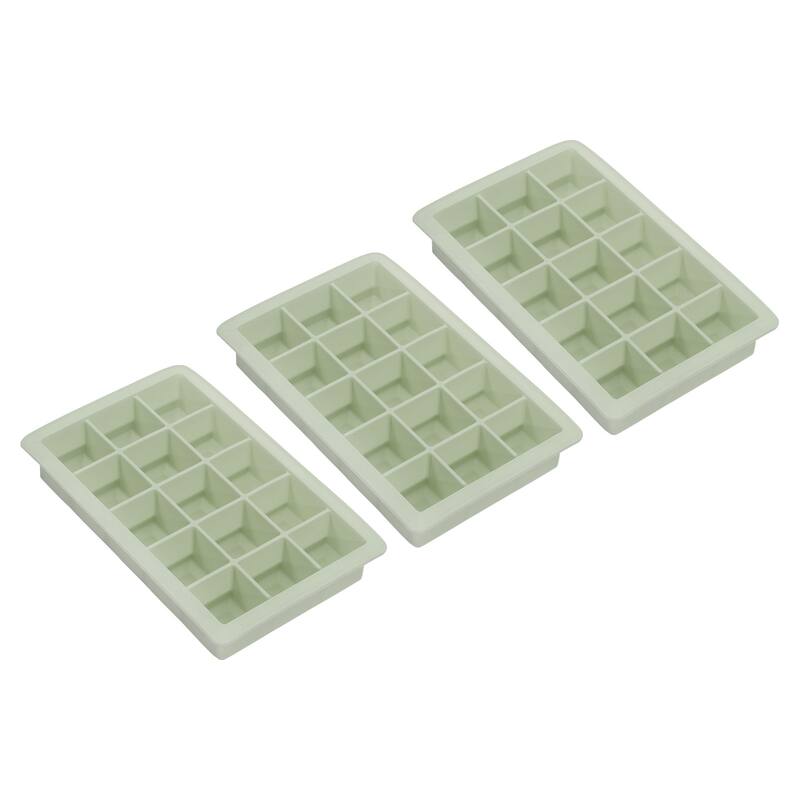 3 Pack Silicone Ice Cube Tray for Freezer 15 Cube Per Tray