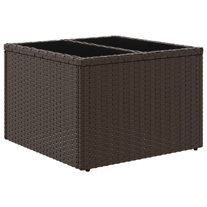 vidaXL Patio Table Outdoor Garden Firniture Side Tea Coffee Table Poly Rattan - 21.7 x 21.7 x 14.6 in