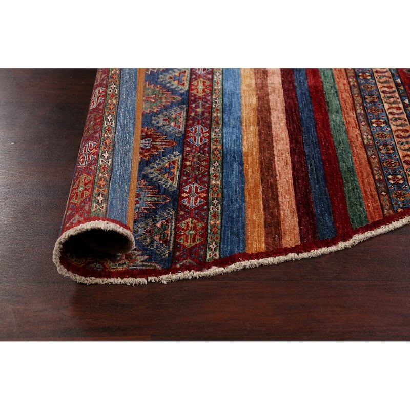 Vegetable Dye Kazak Oriental Wool Area Rug Hand-knotted Office Carpet - 8'0" x 8'0" Round