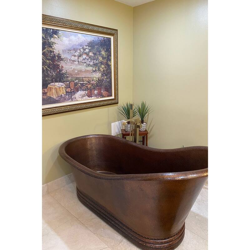 67-in Hammered Copper Single Slipper Bathtub in Oil Rubbed Bronze (BTS67DB)