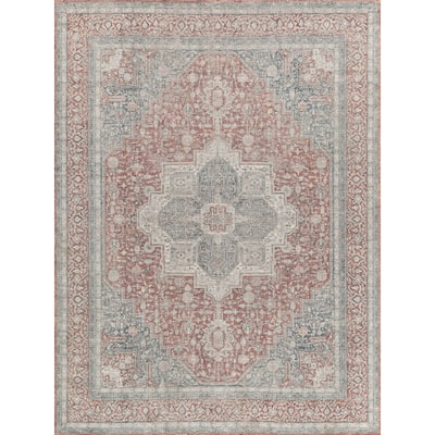 EXQUISITE RUGS Heritage Power-loomed Polyester/Acrylic Rust/Beige Area Rug.