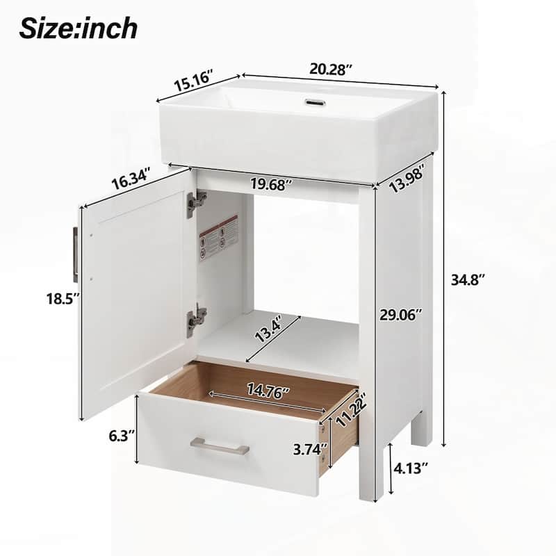 Bathroom Vanity with Ceramic Sink