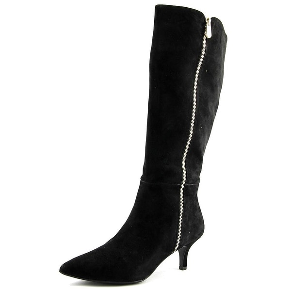 Anne Klein Fedya Women Pointed Toe Suede Black Knee High Boot