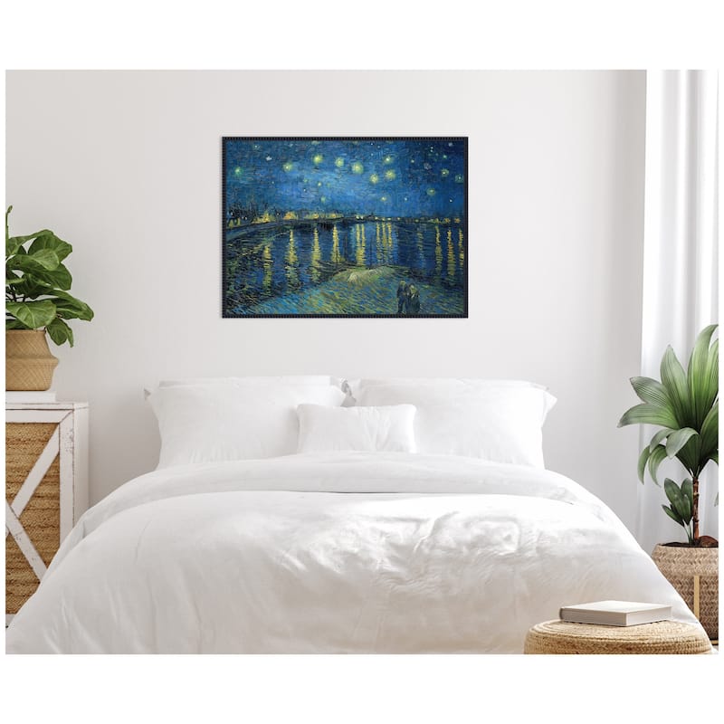 Kate and Laurel Starry Night Over the Rhone 1888 Vincent van Gogh by Nostalgia Prints Framed Canvas Wall Art Print