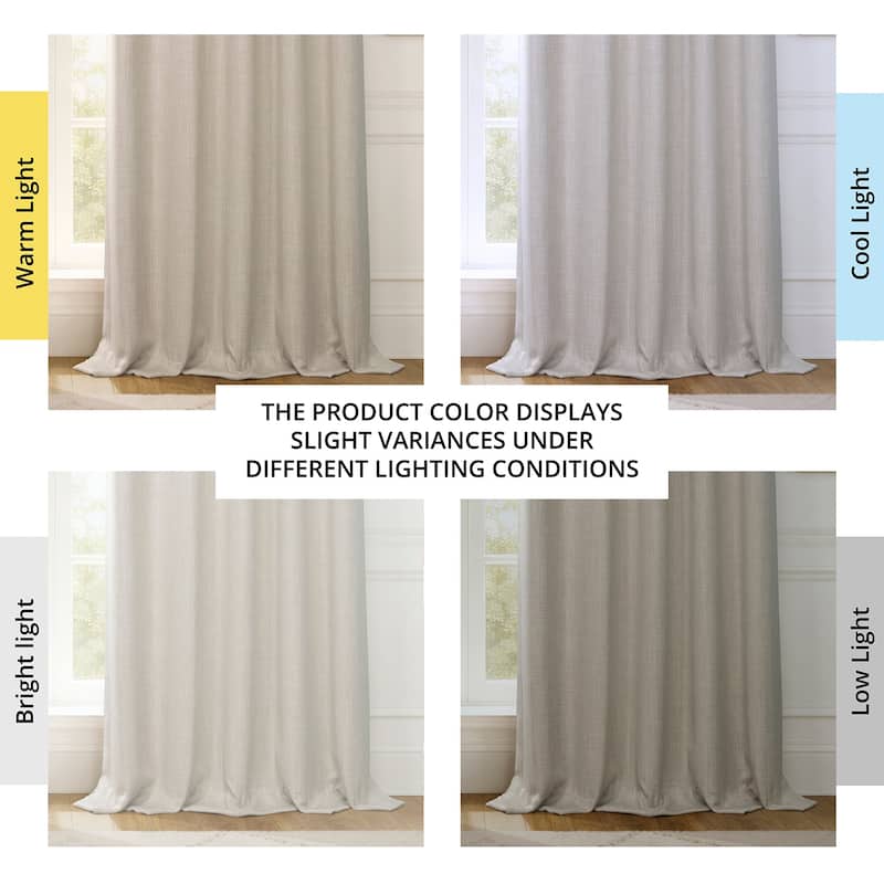 Exclusive Fabrics Faux Textured Faux Linen Room Darkening Curtains for Bedroom & Living Room Curtains (1 Panel)