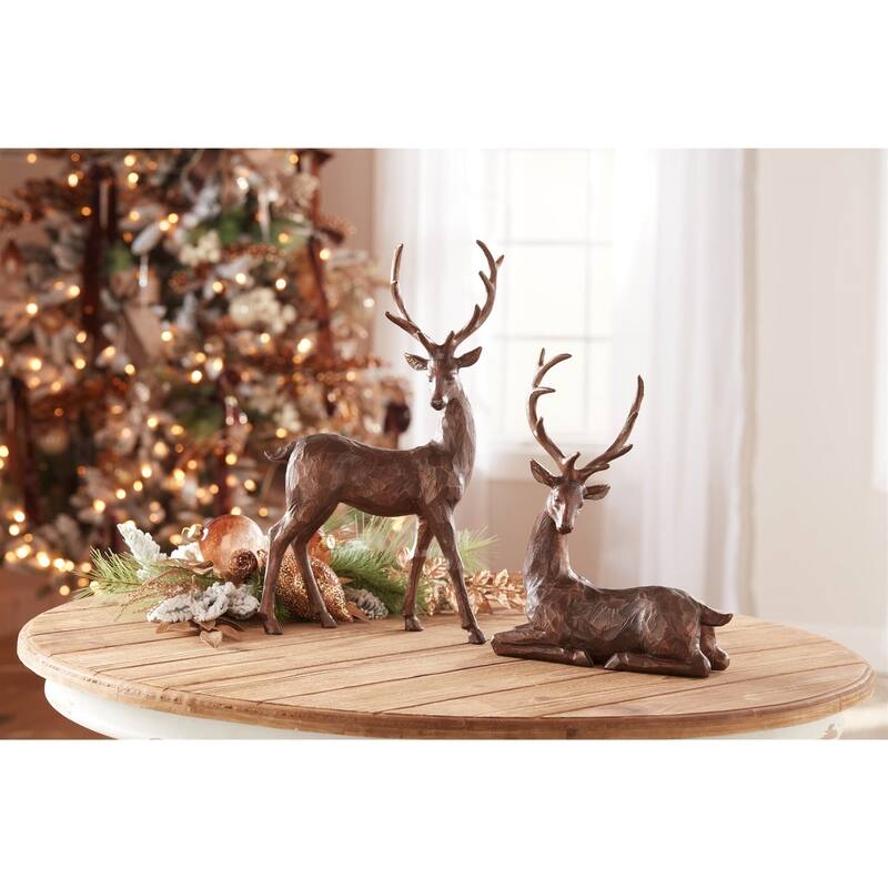 Winter Deer Figurine (Set of 2) - N/A