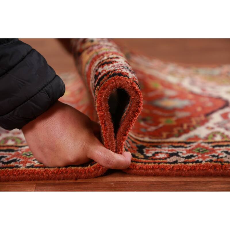 Hand Knotted Oriental 100% Wool Carpet Traditional Medallion Oranges & Rust Heriz (serapi) Area Rug - 3' 0'' X 2' 0''