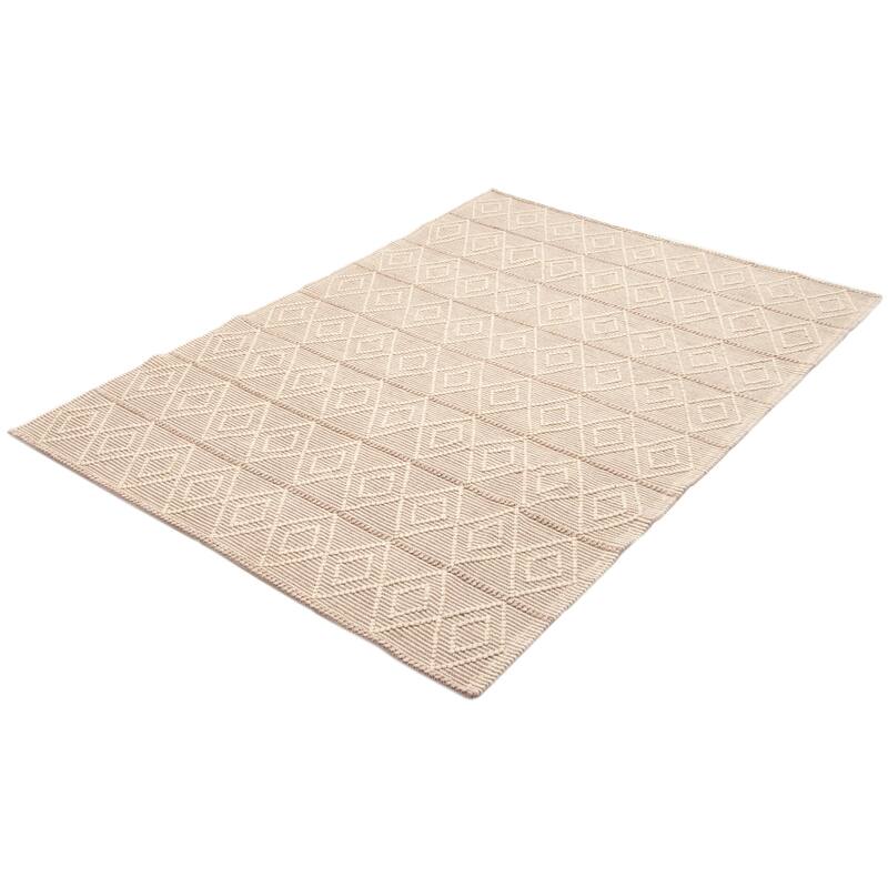 ECARPETGALLERY Braid weave Sienna Taupe Wool Rug - 6'1 x 8'10