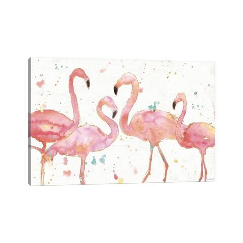 iCanvas "Flamingo Fever I" by Anne Tavoletti Canvas Print