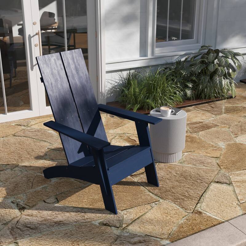 Modern Dual Slat Back Adirondack Style Patio Chair