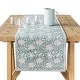 preview thumbnail 45 of 91, Over&back Hand-Blocked Printed Cotton Table Runner - Machine Washable 18 x 108 - Blue Floral