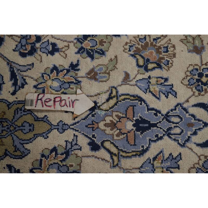 Traditional Kashan Persian Vintage Area Rug Handmade Wool Carpet - 8'0" x 12'3"